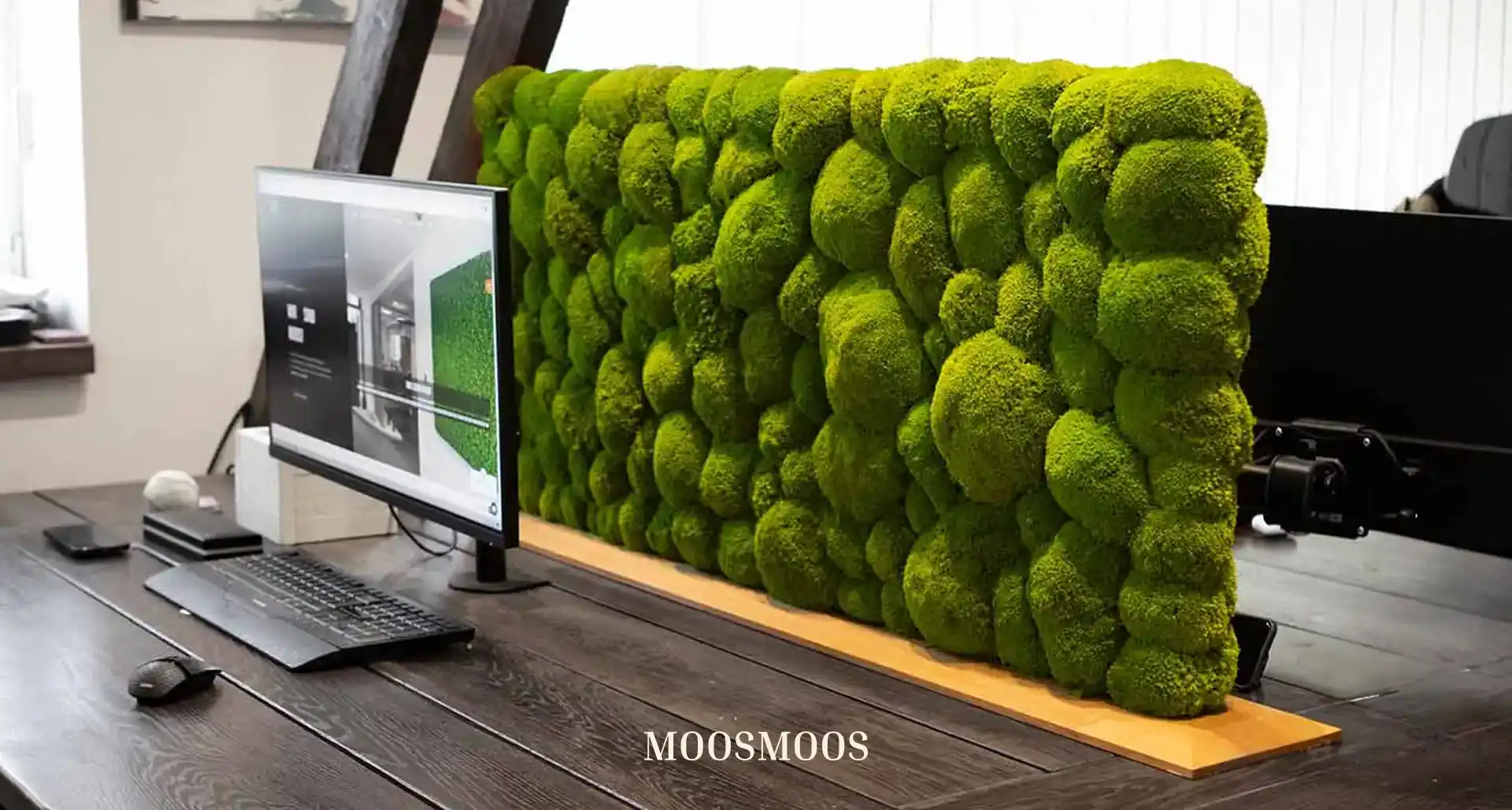 MoosMoos Tischraumteiler und Tischrrennwände aus Moos und Pflanzen
