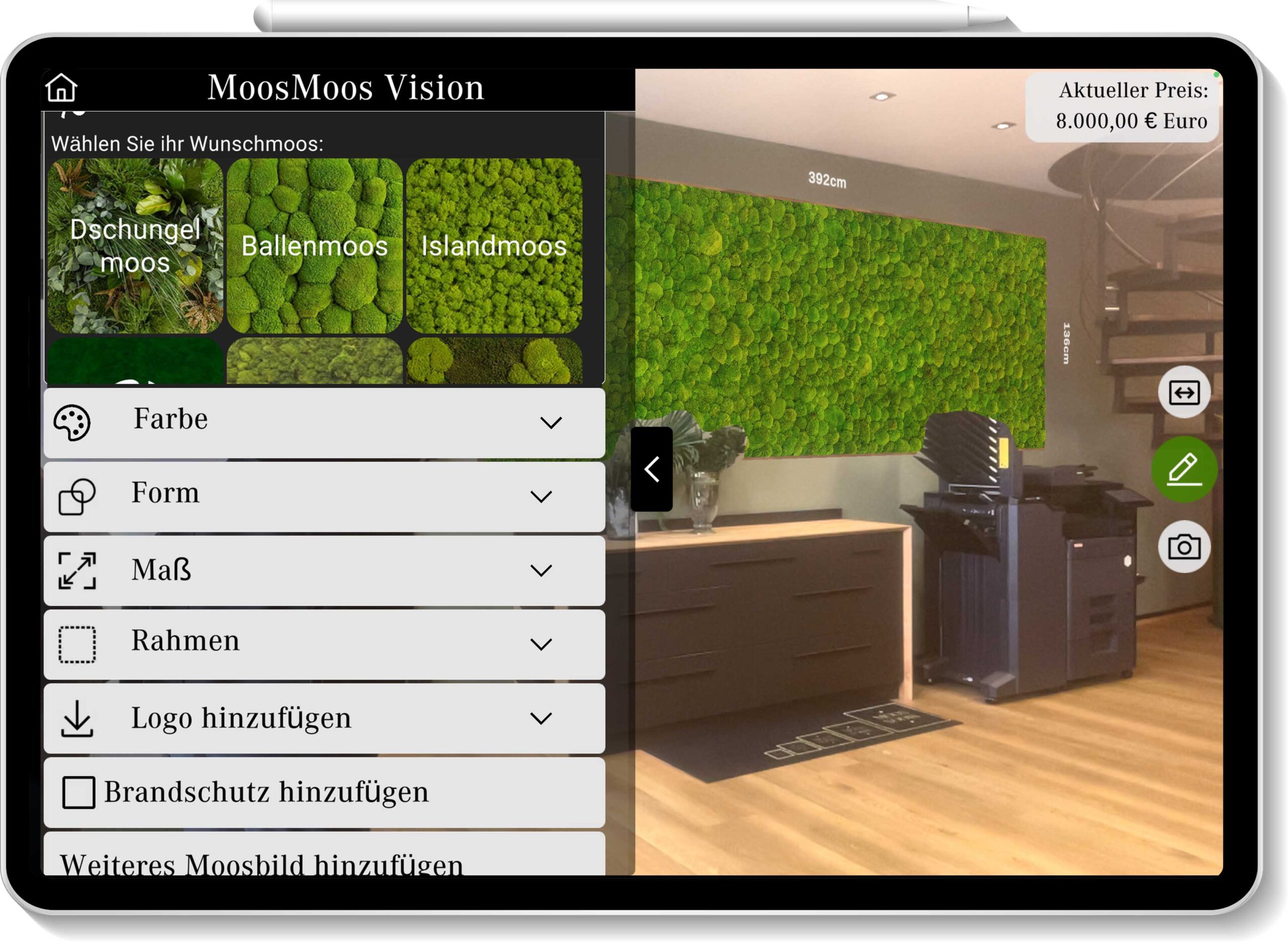 Moos Moos Vision Screenshot 3D Virtuell Mooswand